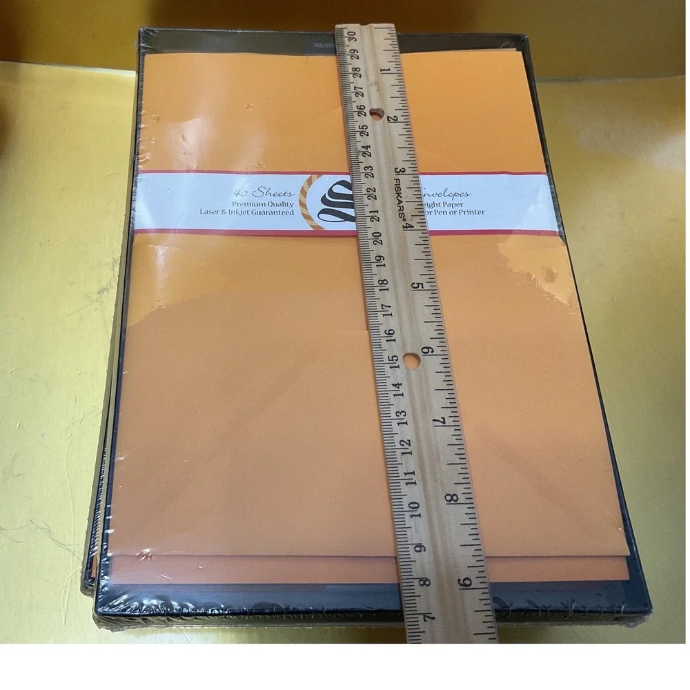2PK Southworth Orange Stationery Set 40 Sheets 20 Envelopes Heavyweight Paper